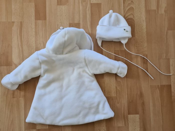 princess christening dress  white coat hat shoes winter baptism size 74