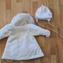 princess christening dress  white coat hat shoes winter baptism size 74 Image 5