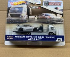 Nissan Skyline R34 GTR Nismo & Aero Lift Team Transporter Hot Wheels