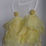 Lemon Yellow Pearl Cluster Stud Glass Inlay Extravagant Chiffon Petal Tassel Earrings Image 6