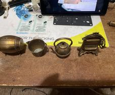 pewter brass like vintage figurines.
