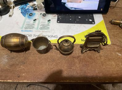 pewter brass like vintage figurines.