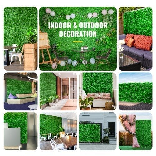 NEW SALE | Artificial Boxwood Panel UV 48pcs Boxwood Hedge Wall Panels Artificial Grass Backdrop Wall 10X10" 4cm Green Grass Wall Fake Hedge for Decor Privacy Fence Indoor Outdoor Garden Backyard