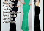 Grace Karin Diamante Cross Strap -Low Back Fitted Formal Debs/Prom/Maxi Dress
