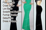 Grace Karin Diamante Cross Strap -Low Back Fitted Formal Debs/Prom/Maxi Dress