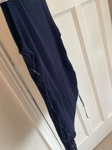 Grace & Mila Knit Sleeveless Navy Jumper with Tie Detail at the Side Size M Medium