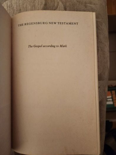 The Regensburg New Testament. The Gospel According To Mark. Version And Commentary By Joseph Schmid. 1968 Paperback In Good Condition.  See Photos For Same.