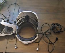 Ps5 VR Headset and hand controls with charging port.