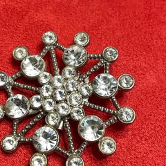Silver tone Rhinestone Brooch