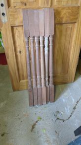 Teak stairs spindles