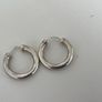 Silver Hoop Earrings Image 2