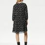 M&S Printed Tie Neck Knee Length Dress. Size 14L. New Image 4