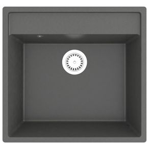 Kitchen Sink with Overflow Hole Grey Granite