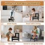 Kids Step Stool for Bathroom  Wodden Two Step Stools 300 lbs Capacity with Safety Non-Slip Pads - Cute Toddler Step Stool for Toilet Bathroom Sink (Black) Image 7