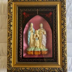Vintage Framed 3D Holy Family Shadow Box
