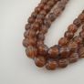 Vintage MultiStrand Yellow Brown Melon Shape Glass Beads Necklace 18 inches Long 9-10mm beads Image 6