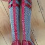 BRAND NEW Red and White Tall Knee Boots, Size 40 Image 4