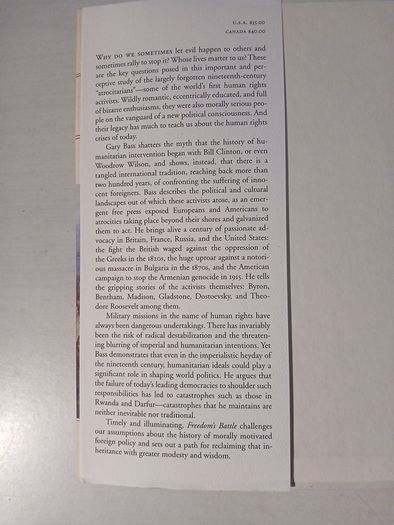 Freedom's Battle - The Origins of Humanitarian Intervention by Gary J. Bass