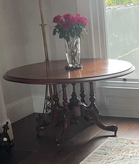 antique dining table and chairs