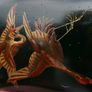 Antique Oriental Lacquered Hand Painted Box  Library Desk Bedroom Romantic Jewelry Box Trinkets 13,5" X 3,5" X 2" Image 6