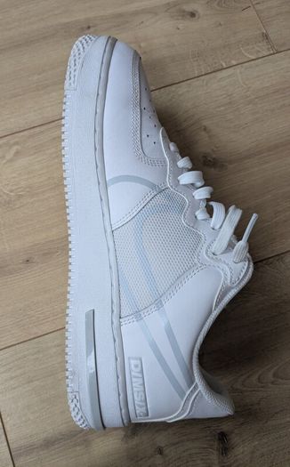 Nike Air Force 1 React White Leather Sneakers Size UK 9