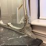 Console Table with Matching Mirror Silver Finish Marble Top Image 5