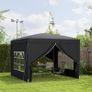 3 x 3(m) Pop Up Gazebo, Water and UV Resistant Party Tent Camping Canopy Marquee with Carry Bag, Black Image 10