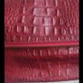 Red Italian Suede Croc-Effect Leather Crossbody Bag Clutch Image 6