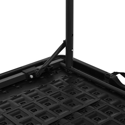 Basics 4-Foot Folding Table with Adjustable Height, Lightweight Portable Folding Tables for Indoor & Outdoor, Auto-Locking Legs, Carrying Handle, 121.4 x 60.7 x 86.1 cm, Black