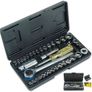 40pcs Socket Set 1/4" 3/8" Reversible Ratchet Handle Tool Set Kit Case Image 3