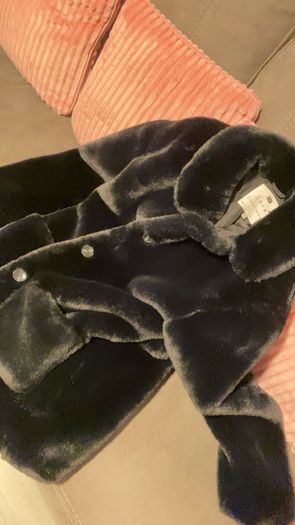 Black fur winter coat
