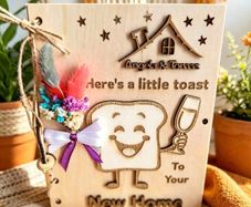 Personalised Wooden New Home Card ,Housewarming Gift