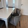 Marble top Dining Table w/ 6 grey velvet chairs Image 3