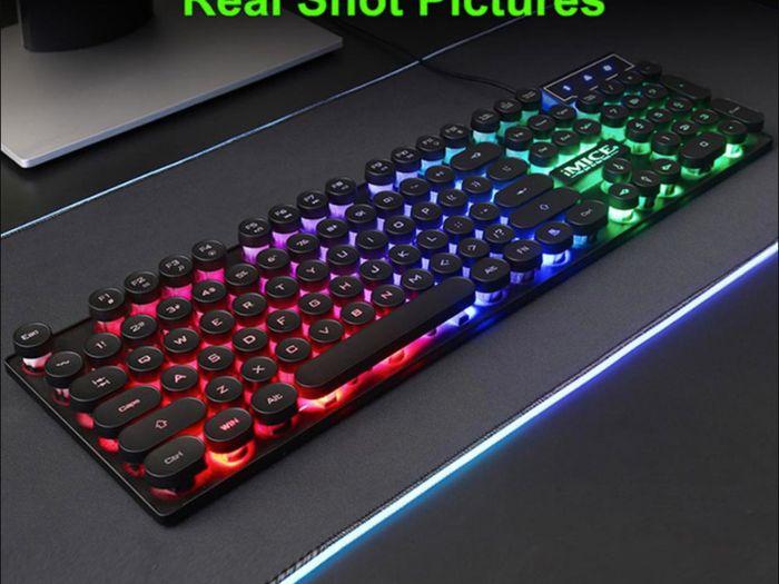 New iMICE AK-800 USB Wired LED Backlit Suspended Round Cap Gaming Keyboard.