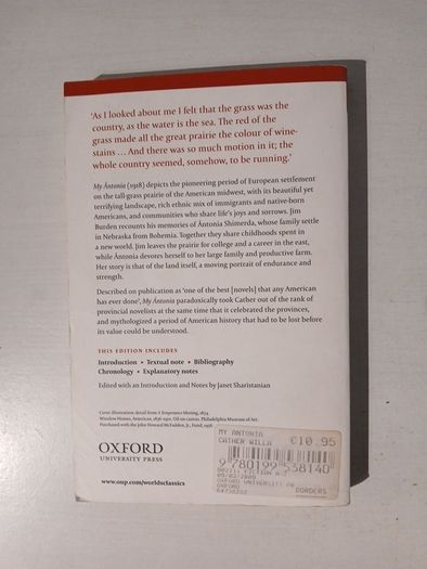 My Antonia by Willa Cather