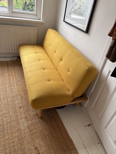Yellow retro sofa bed