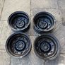 Four Black Steel Wheel Rims and Sixteen bolts Image 3