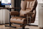 Big and Tall PU Leather Ergonomic Office Chair, 200KG Adjustable High Back Computer Chair,Executive Swivel Chair with Footrest and Lumbar Support, Brown