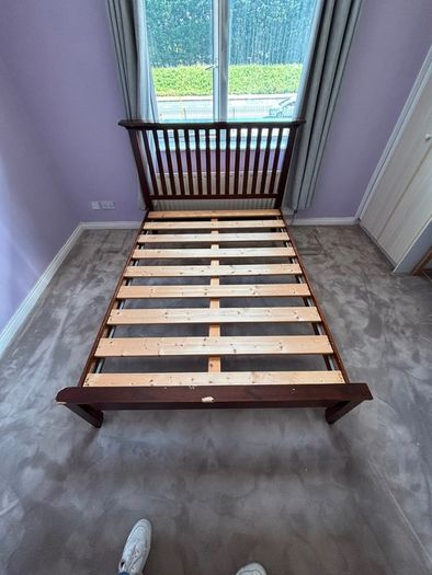 Double bed frame mahogany frame