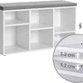 Shoe Rack with 6 Compartments and 3 Adjustable Shelves Shoe Cupboard Hallway Living Room Easy Assembly Space Saving White Image 4