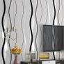 Non-Woven Wallpaper Flocking 3D Wallpapers 53cm x 9.5m Grey Minimalism Wavy Stripe Wall Covering for Living Room Bedroom Home Decoration Image 2