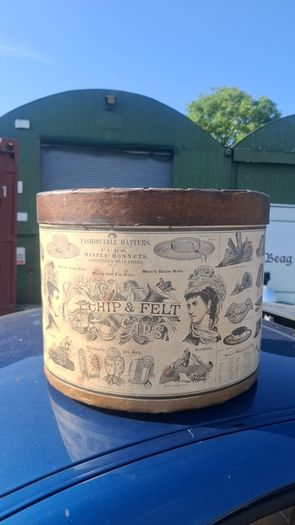 19th Century Chip and Felt designer hat boxes