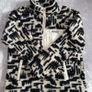 Columbia Womans West Bend Black Cream Abstract Dark Stone Highland Tonal Print Sherpa Fleece Half Zip Pullover Size L Image 4