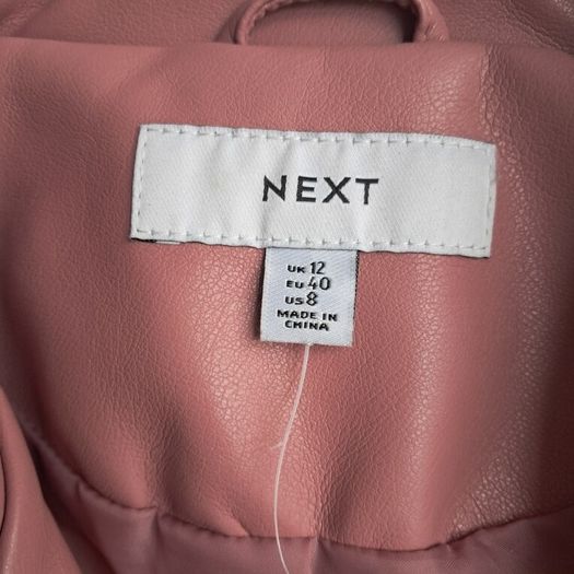 Next  Pink leather  biker jacket .size 10  12 M  New.