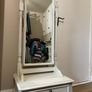 White Cheval Mirror with Drawer Image 2