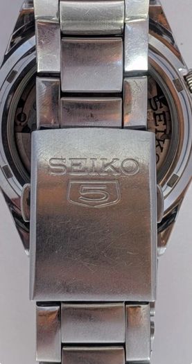 Seiko 5 Automatic 21 Jewels Black Dial Stainless Steel Watch SNK623