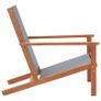 Garden Lounge Chair Grey Solid Eucalyptus Wood and Textilene Image 3
