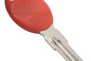Replacement Key for Aprilia Motorcycles ZD14R (Red, Oval Key Head)