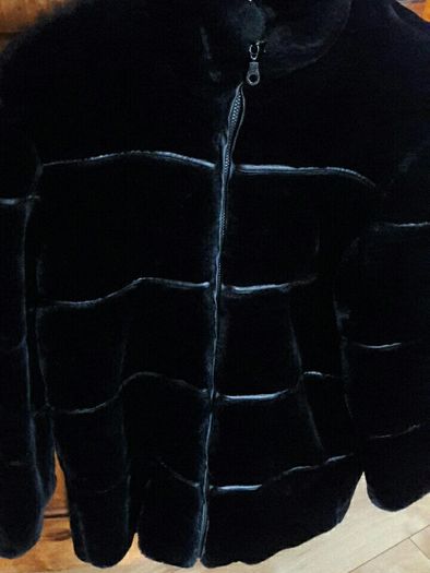 Black Fun Fur Winter Coat