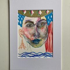 Original Art Figurative art Vive La France Paris Art French Themed Art Original Irish Art